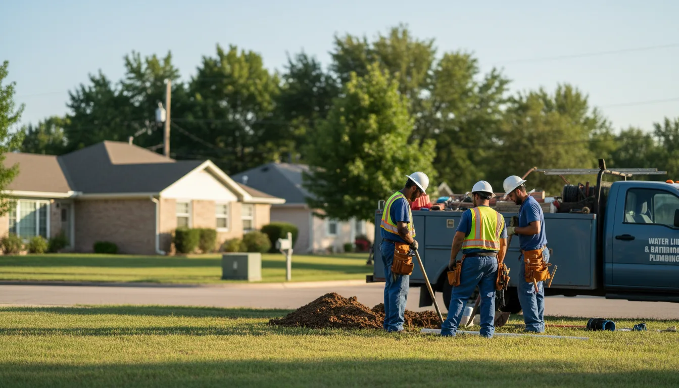Residential water line and bathroom plumbing service in Pender, NE